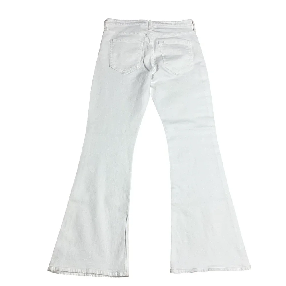 J. Crew Women's Skinny High Rise Stylish Trendy Flared Leg Pants White Sz 30 NWT